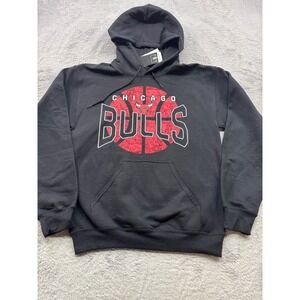NWT Chicago Bulls CSA Mens Black Basketball Graphic Pullover Hoodie Size Small‎